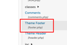 Select the theme footer