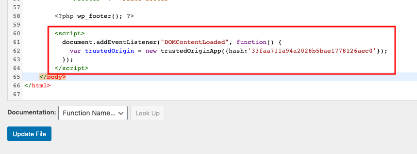 Paste the badge code